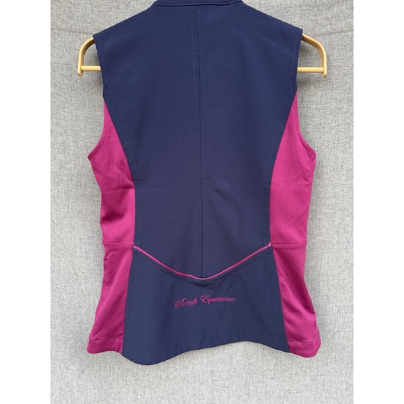 ROMFH Equestrian Dry Shell Full Zip Riding Vest Small 6-8 Blue & Berry‎ Womens - Picture 5 of 6